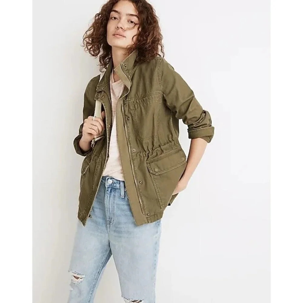 Madewell Women's Dispatch Utility Canvas Cotton Military Jacket‎ Size XS